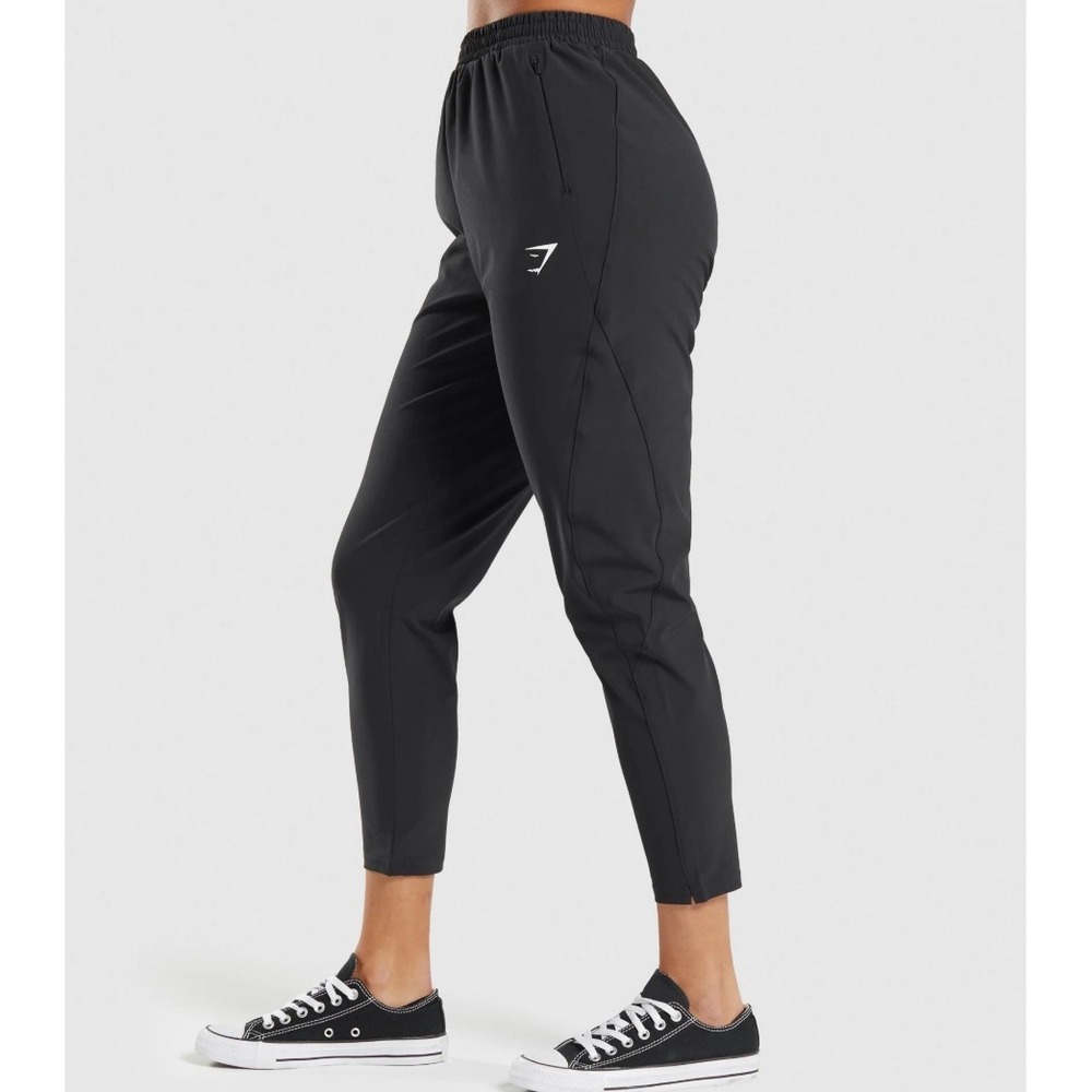 Gymshark Maximise Track Joggers‎ Women S Black Zipper Pockets Athleisure Sporty